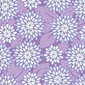 Teardrop Flowers in Purple// Repeating pattern for Wallpaper or Fabric // Teen Girl print by Zoe Charlotte
