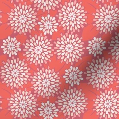 Teardrop Flowers in Crimson // Repeating pattern for Wallpaper or Fabric // Teen Girl print by Zoe Charlotte