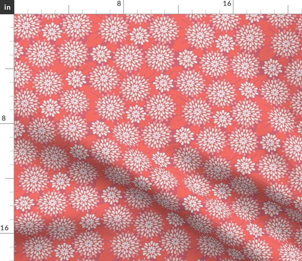 Teardrop Flowers in Crimson // Repeating pattern for Wallpaper or Fabric // Teen Girl print by Zoe Charlotte