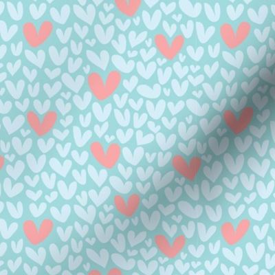 Hearts in Blue // Repeating pattern for Wallpaper or Children's fabrics // Girly print by Zoe Charlotte