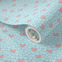 Hearts in Blue // Repeating pattern for Wallpaper or Children's fabrics // Girly print by Zoe Charlotte