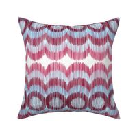 Scalloping Circles Ikat Red and Blue