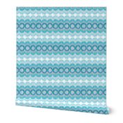 Scalloping Circles Ikat Turquoise and Gray