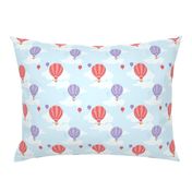 Colourful Balloons in Sky Blue // Repeating pattern for Wallpaper or Children's fabrics // Nursery print by Zoe Charlotte
