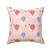 Colourful Balloons in Coral Pink // Repeating pattern for Wallpaper or Children's fabrics // Nursery print by Zoe Charlotte