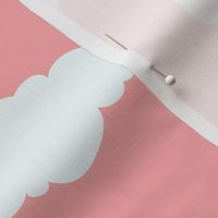 Clouds in Bright Coral // Repeating pattern for Wallpaper or Children's fabrics // Nursery print by Zoe Charlotte