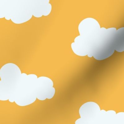 Clouds in Gold // Repeating pattern for Wallpaper or Children's fabrics // Nursery print by Zoe Charlotte
