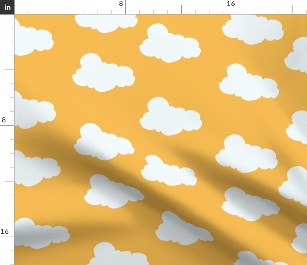 Clouds in Gold // Repeating pattern for Wallpaper or Children's fabrics // Nursery print by Zoe Charlotte