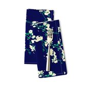 Cherry Blossoms - Navy & Emerald