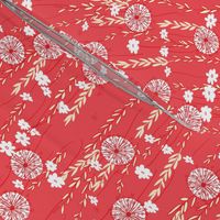 Wildflowers in Red // Meadow of Flowers limited palette original floral repeating pattern by Zoe Charlotte
