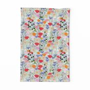 Wildflowers in Pale Blue // Meadow of flowers floral repeating pattern by Zoe Charlotte