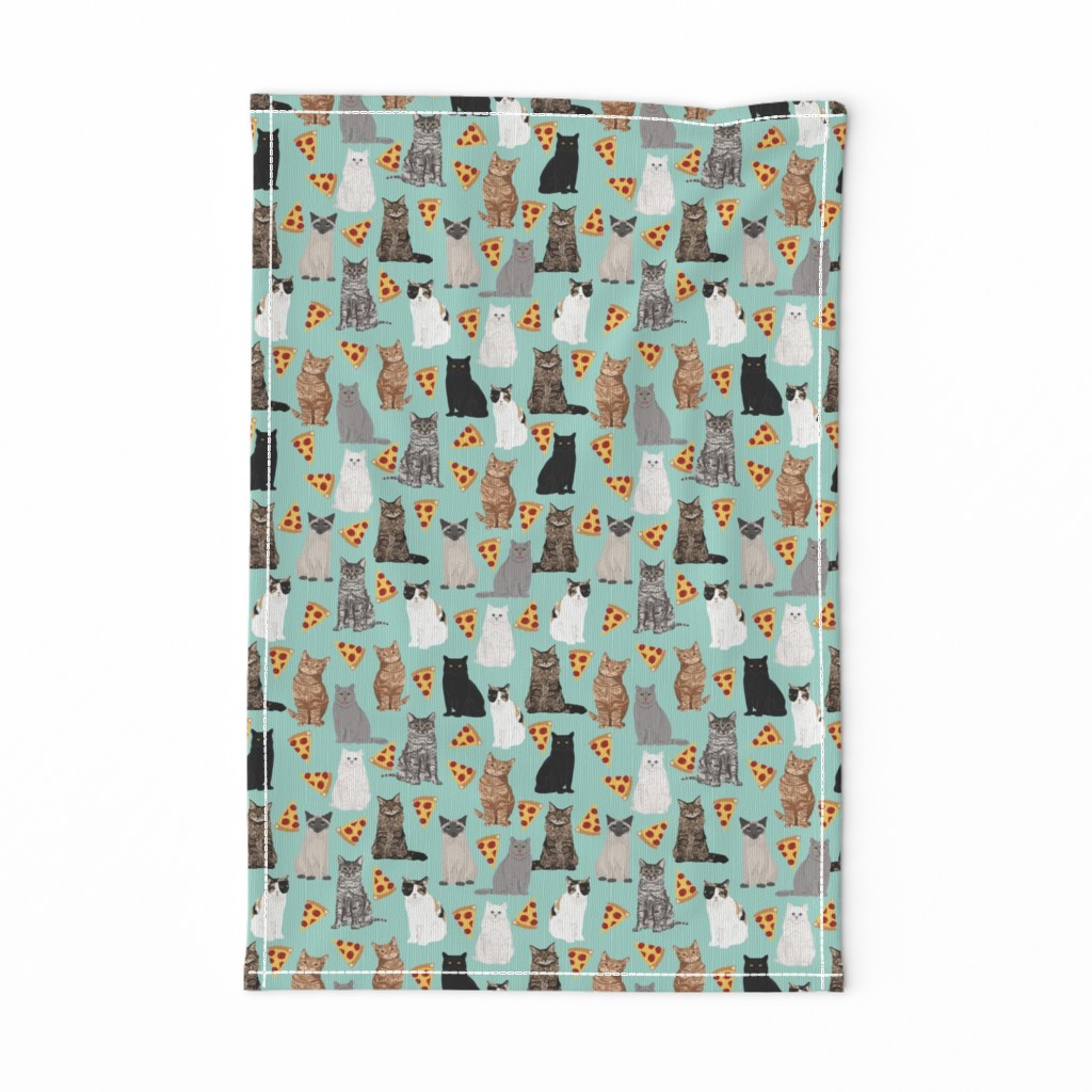 pizza cats cute mint cat lady fabric cute food pizzas fabric 