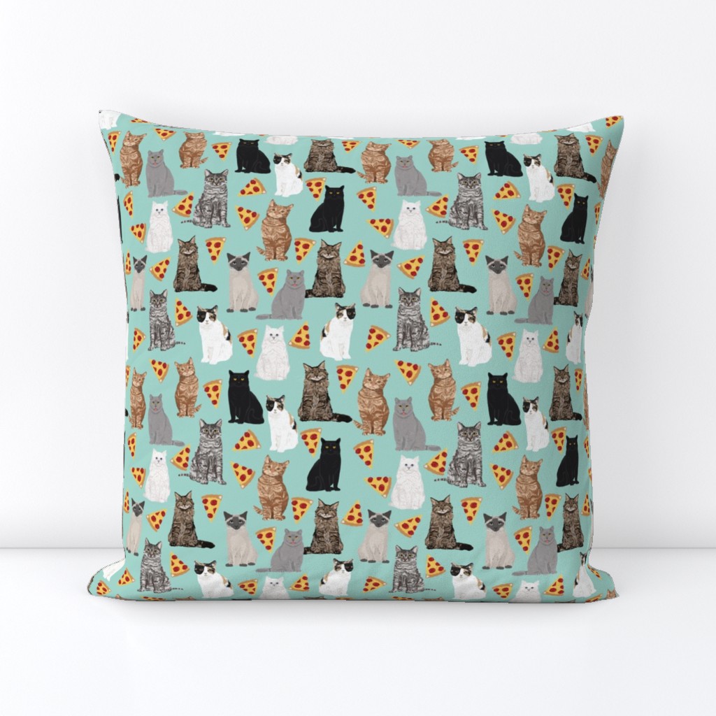 pizza cats cute mint cat lady fabric cute food pizzas fabric 