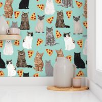 pizza cats cute mint cat lady fabric cute food pizzas fabric 