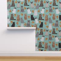 pizza cats cute mint cat lady fabric cute food pizzas fabric 