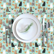 pizza cats cute mint cat lady fabric cute food pizzas fabric 