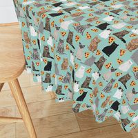 pizza cats cute mint cat lady fabric cute food pizzas fabric 