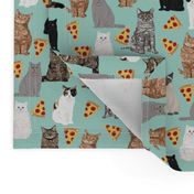 pizza cats cute mint cat lady fabric cute food pizzas fabric 