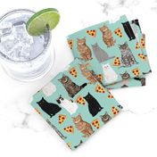 pizza cats cute mint cat lady fabric cute food pizzas fabric 