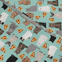 pizza cats cute mint cat lady fabric cute food pizzas fabric 