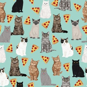 pizza cats cute mint cat lady fabric cute food pizzas fabric 