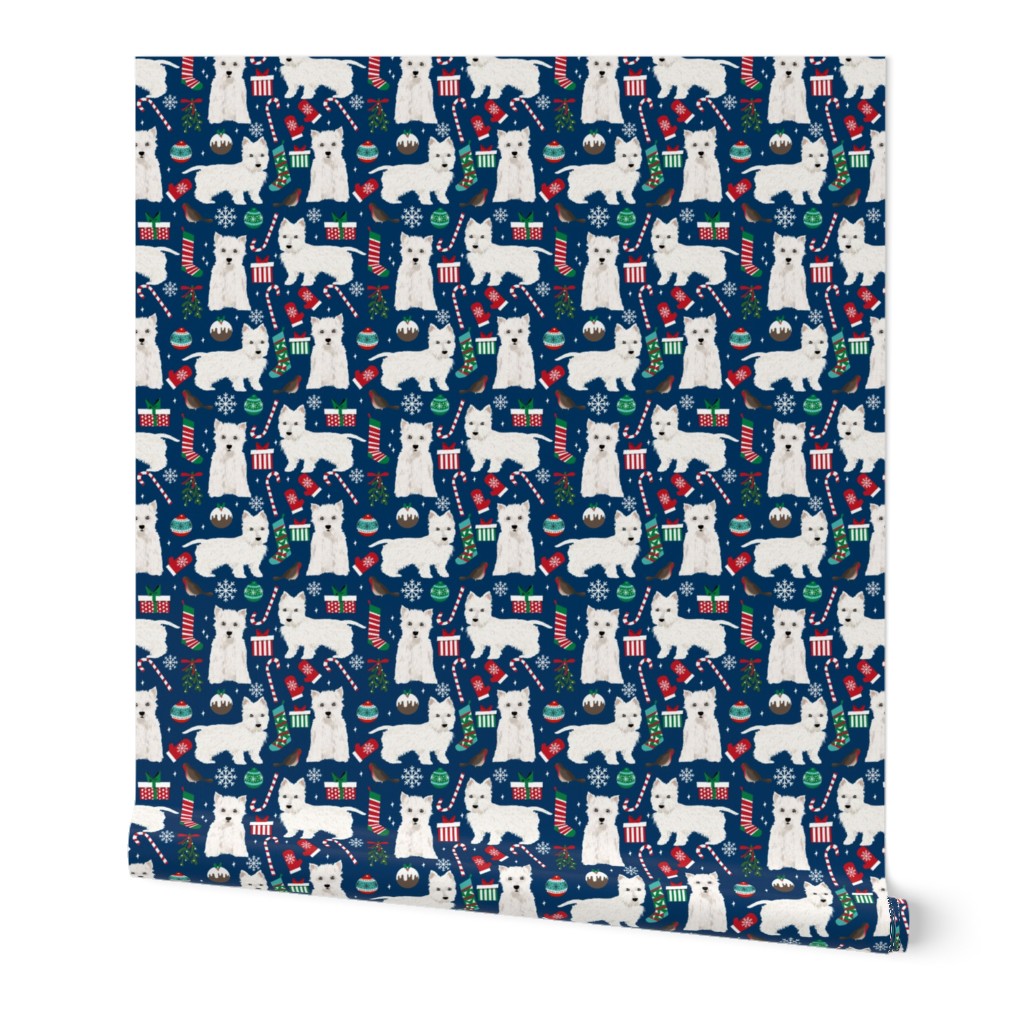 westie chrsitmas fabric cute west highland terrier fabrics cute christmas dogs cute fabrics 