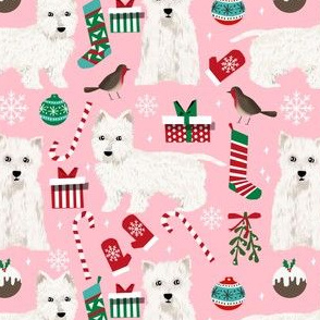 westie christmas fabric cute west highland terrier fabrics west highland fabrics cute christmas fabrics