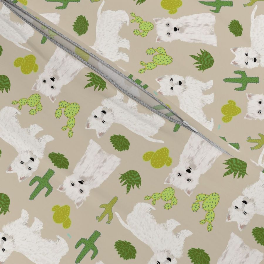 westie cactus fabric west highland terriers fabric cute westies fabrics cute westie dogs