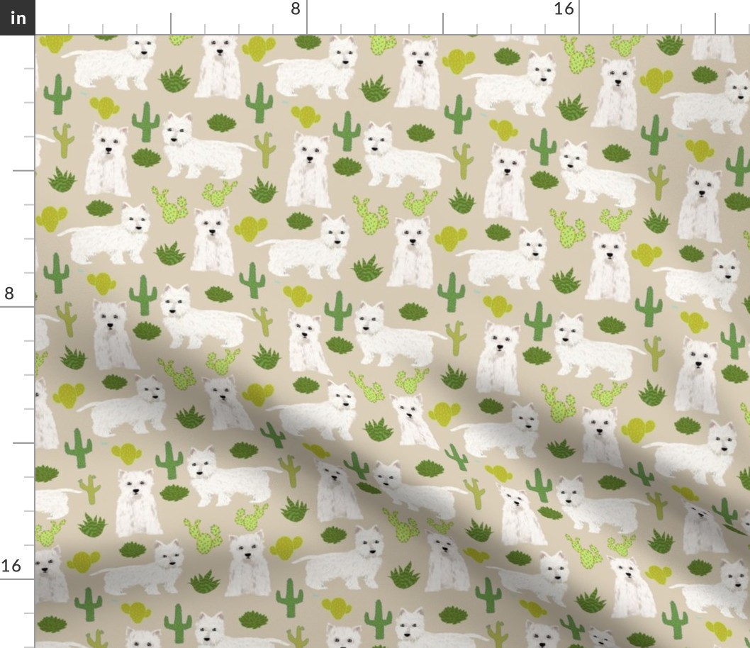 westie cactus fabric west highland terriers fabric cute westies fabrics cute westie dogs