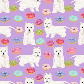 westie donuts fabric cute west highland terrier doughnuts fabric cute purple pastels donuts fabric