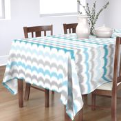 Waves Ikat - Lt Blue and Gray