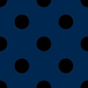 One Inch Black Polka Dots on Navy Blue
