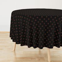 One Inch Brown Polka Dots on Black