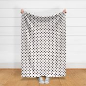 One Inch Brown Polka Dots on White