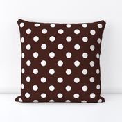 One Inch White Polka Dots on Brown