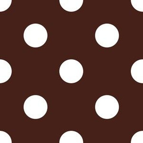 One Inch White Polka Dots on Brown
