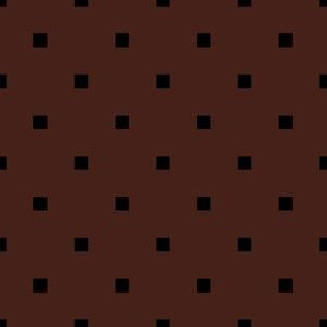 Black Square Polka Dots on Brown