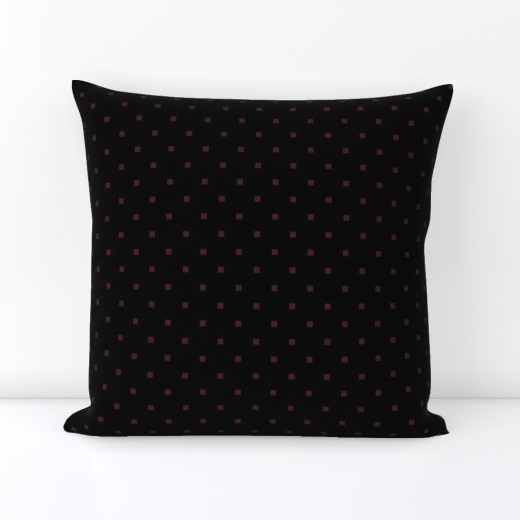 Brown Square Polka Dots on Black