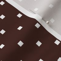 White Square Polka Dots on Brown