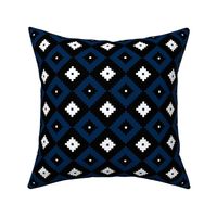 Three Inch Southwest Black, Navy Blue, and White Cross