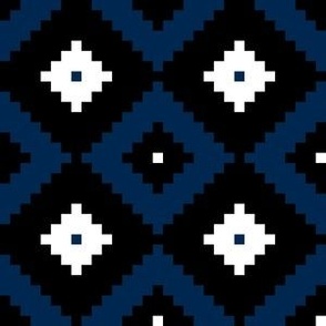 Three Inch Southwest Black, Navy Blue, and White Cross