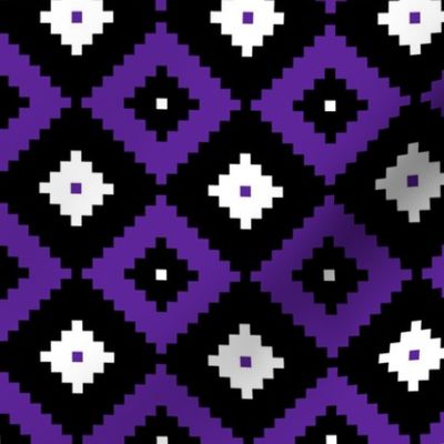 Three Inch Southwest Black, Purple, and White Cross