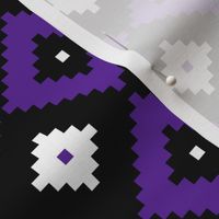 Three Inch Southwest Black, Purple, and White Cross