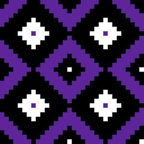 Three Inch Southwest Black, Purple, and White Cross