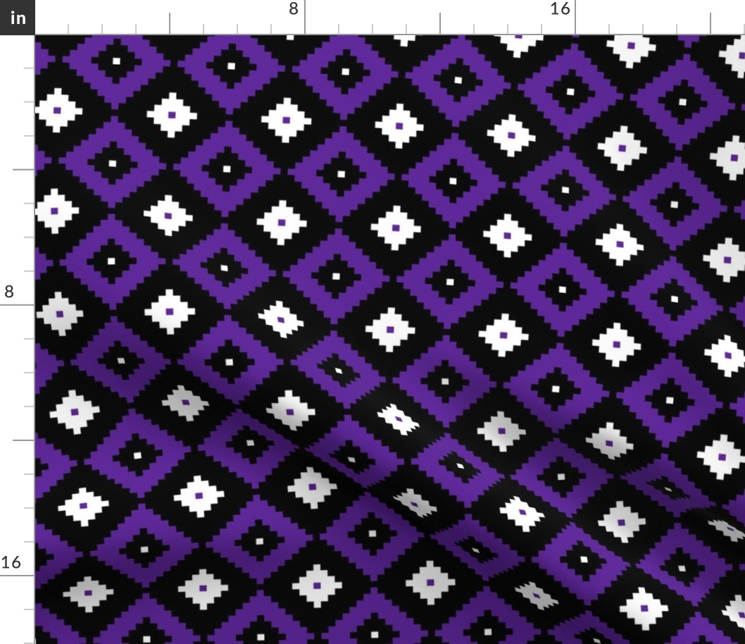 Three Inch Southwest Black, Purple, and White Cross