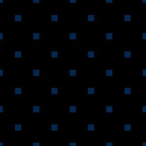 Navy Blue Square Polka Dots on Black