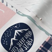 3" small scale - fall plaid - the happy camper (dusty blue and rose) || camping wholecloth