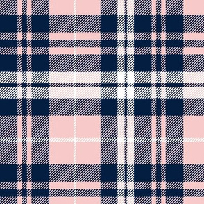 fall plaid  - navy and rose