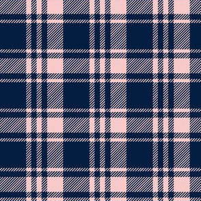 rose and navy plaid