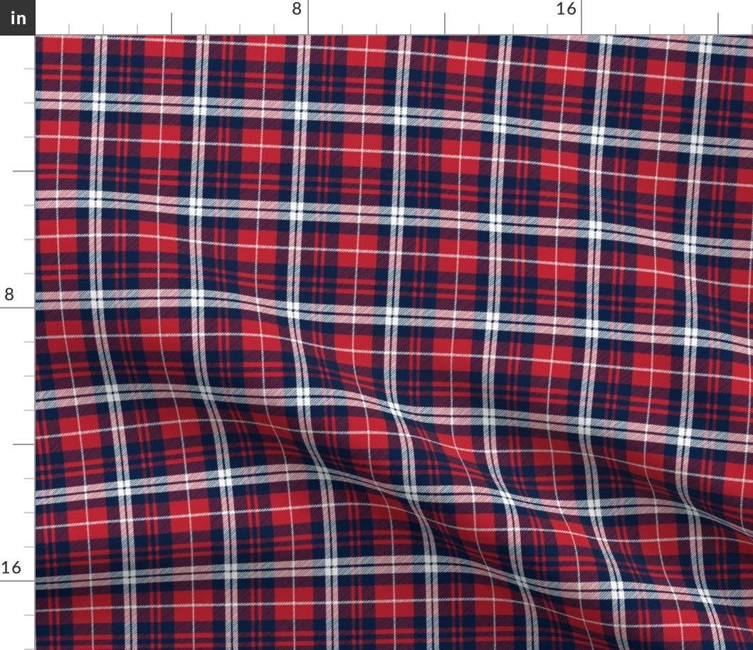 fall plaid (small scale) - navy, red, and white